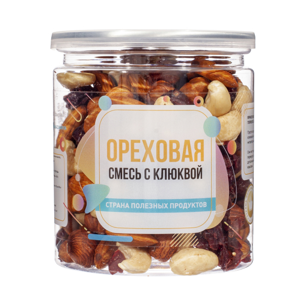 Ореховая смесь с клюквой, банка, 250 гр.