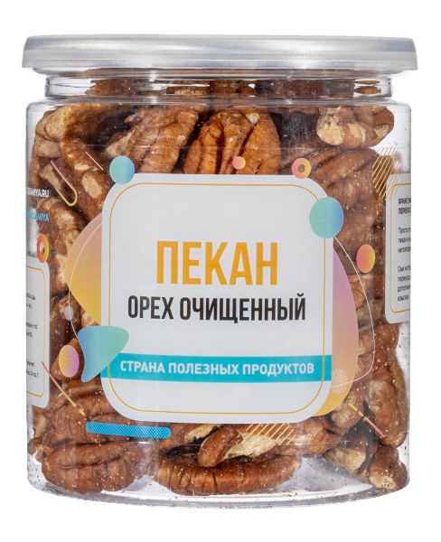 Пекан очищенный сырой, банка, 250 гр.