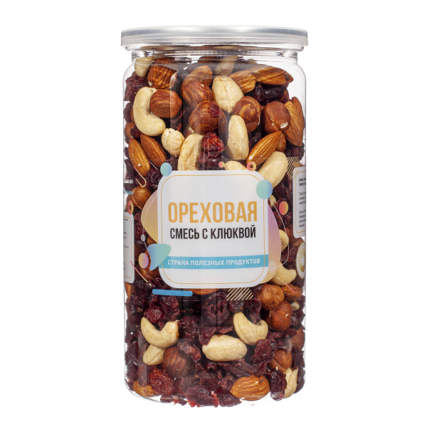 Ореховая смесь с клюквой, банка, 500 гр.