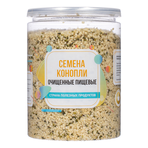 Семена конопли очищенные пищевые, банка, 350 гр.