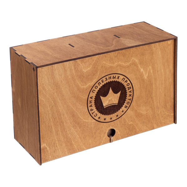 Подарочный набор орехов в дереве "Экзотика" (Пекан, Макадамия, Бразильский орех)