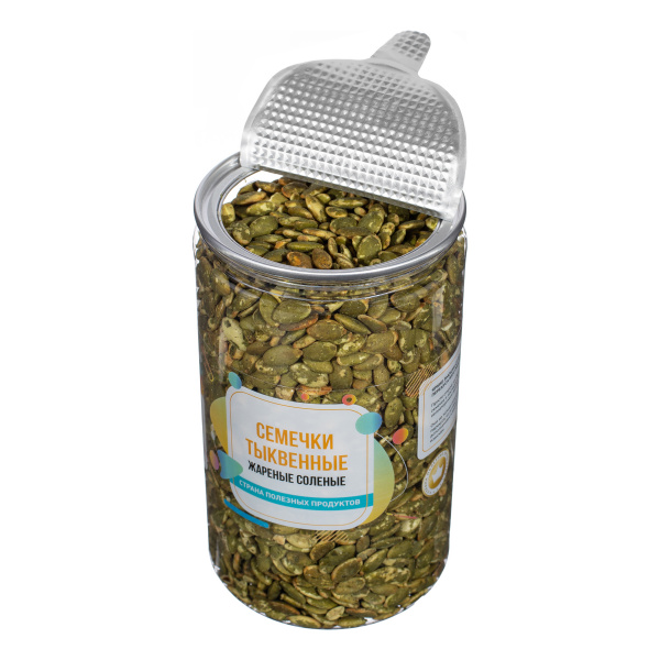 Семечки тыквенные жареные соленые, банка, 500 гр.