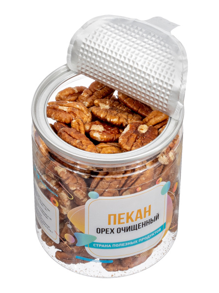 Пекан очищенный сырой, банка, 250 гр.