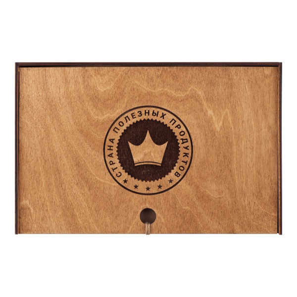 Подарочный набор орехов в дереве "Экзотика" (Пекан, Макадамия, Бразильский орех)