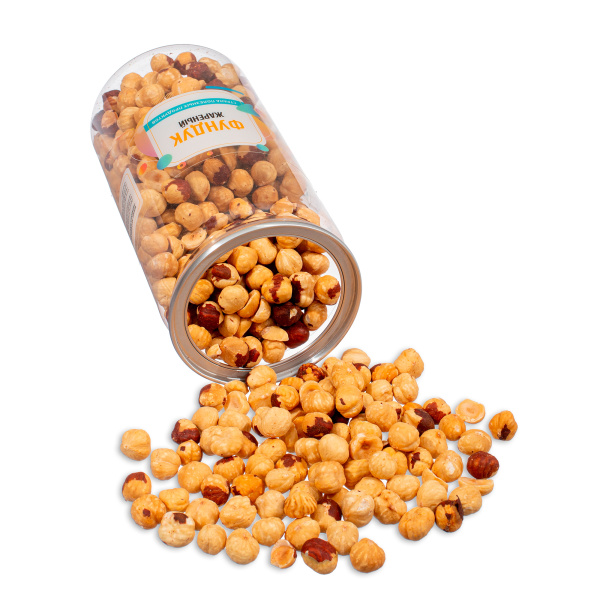 Фундук жареный, банка, 500 гр.