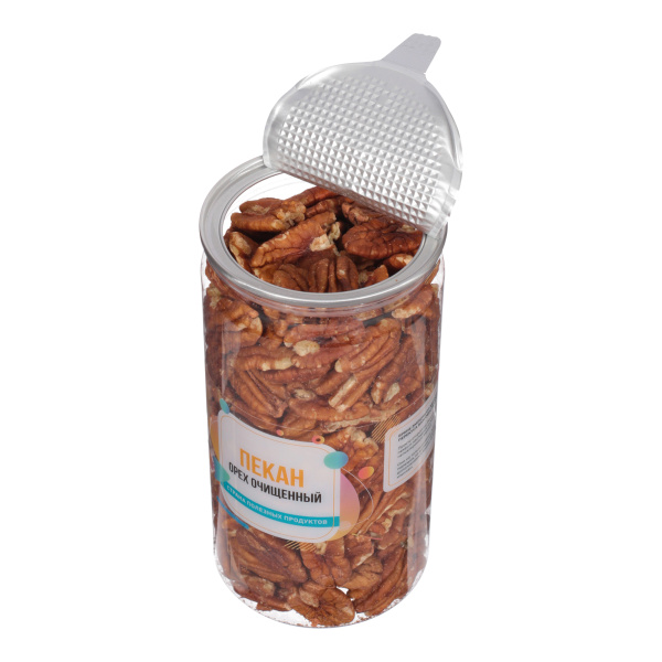 Пекан очищенный сырой, банка, 450 гр.