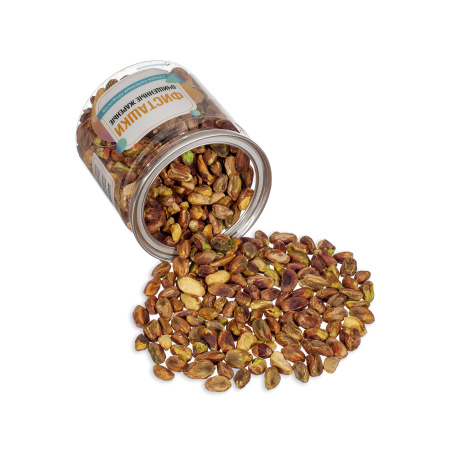 Фисташки очищенные жареные, банка, 250 гр.