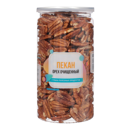 Пекан очищенный сырой, банка, 450 гр.