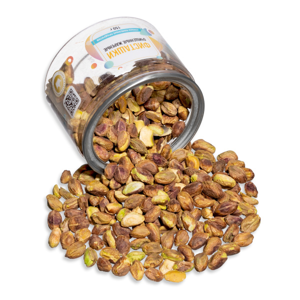 Фисташки очищенные жареные, банка, 150 гр.